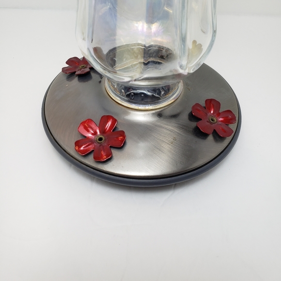 Irridecent Glass and Metal Hanging Hummingbird Feeder - Picture 10 of 16